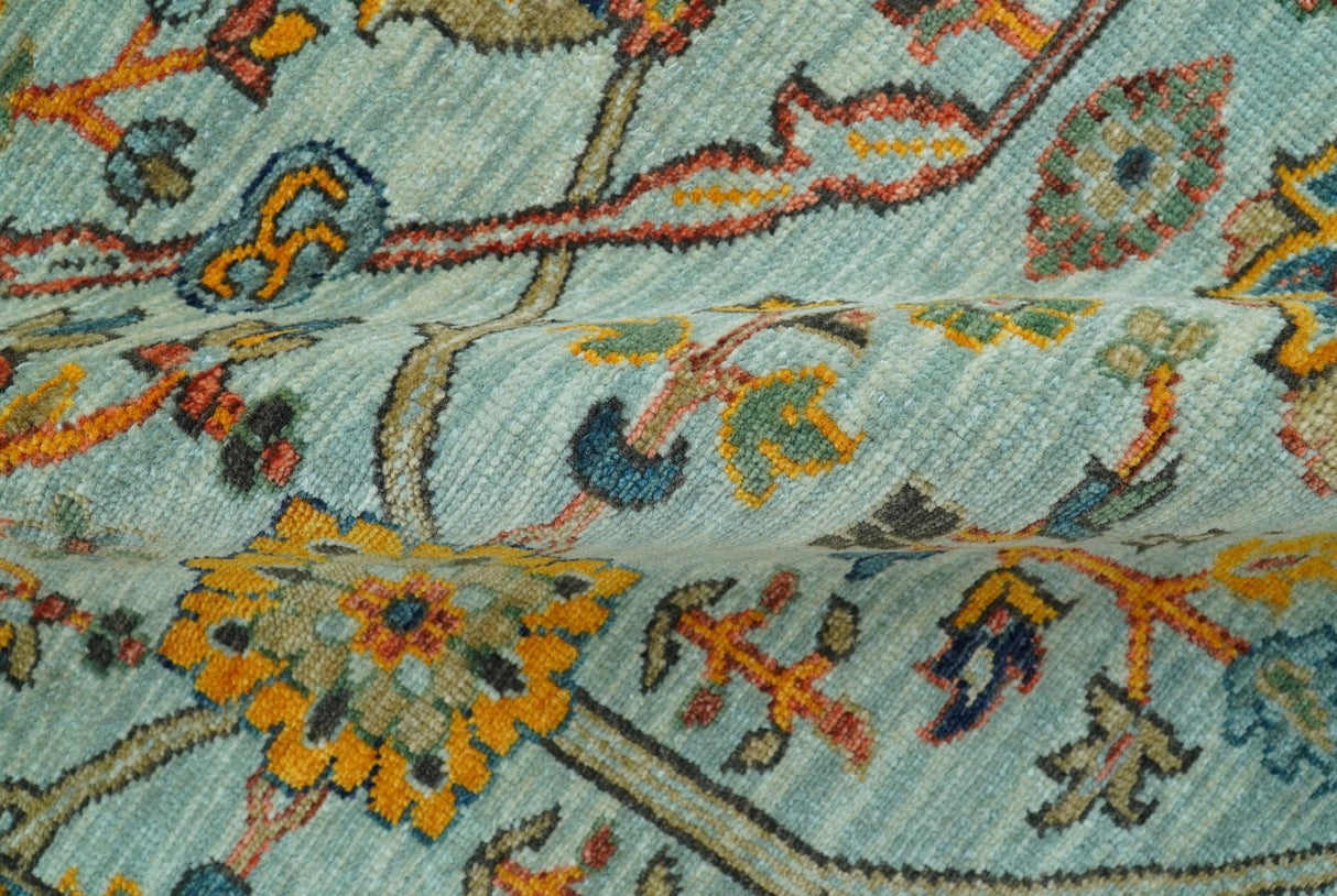 Blue Traditional Turkish knot fine 9.6x12 Hand knotted Wool Area Rug