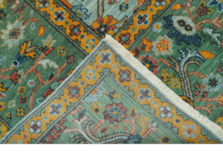 Blue Traditional Turkish knot fine 9.6x12 Hand knotted Wool Area Rug