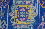 Blue Transitional Design 2x3 Hand knotted Wool Area Rug