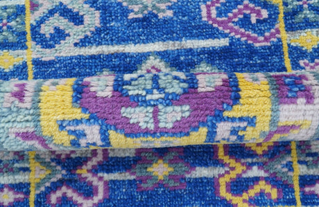 Blue Transitional Design 2x3 Hand knotted Wool Area Rug