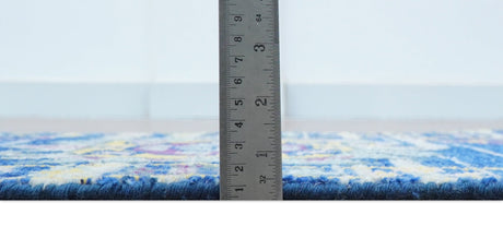 Blue Transitional Design 2x3 Hand knotted Wool Area Rug