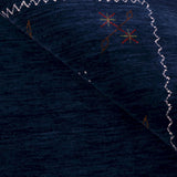Blue Tribal Border Design Hand Loomed Wool Area Rug