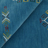 Blue Tribal Center Medallion Design Hand Loomed Wool Area Rug