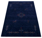 Blue Tribal Center Medallion Hand Loomed Wool Area Rug