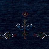 Blue Tribal Center Medallion Hand Loomed Wool Area Rug