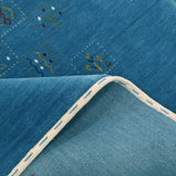 Blue Tribal Design Hand Loomed Wool Area Rug