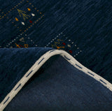Blue Tribal Design Hand Loomed Wool Area Rug