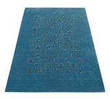 Blue Tribal Design Hand Loomed Wool Area Rug