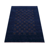 Blue Tribal Design Hand Loomed Wool Area Rug