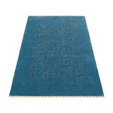 Blue Tribal Design Hand Loomed Wool Area Rug