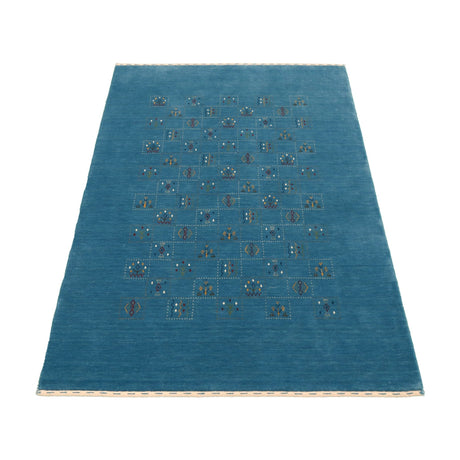Blue Tribal Design Hand Loomed Wool Area Rug