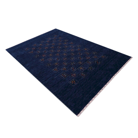 Blue Tribal Design Hand Loomed Wool Area Rug