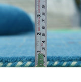 Blue Tribal Design Hand Loomed Wool Area Rug