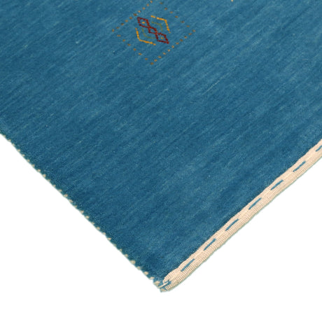 Blue Tribal Design Hand Loomed Wool Area Rug