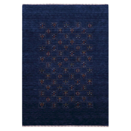 Blue Tribal Design Hand Loomed Wool Area Rug