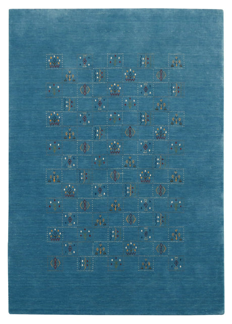 Blue Tribal Design Hand Loomed Wool Area Rug