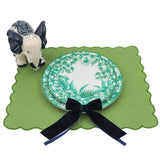 Blue Velvet Napkin Bow Tie - Set of 6-Napkin Holder-Parc Decor