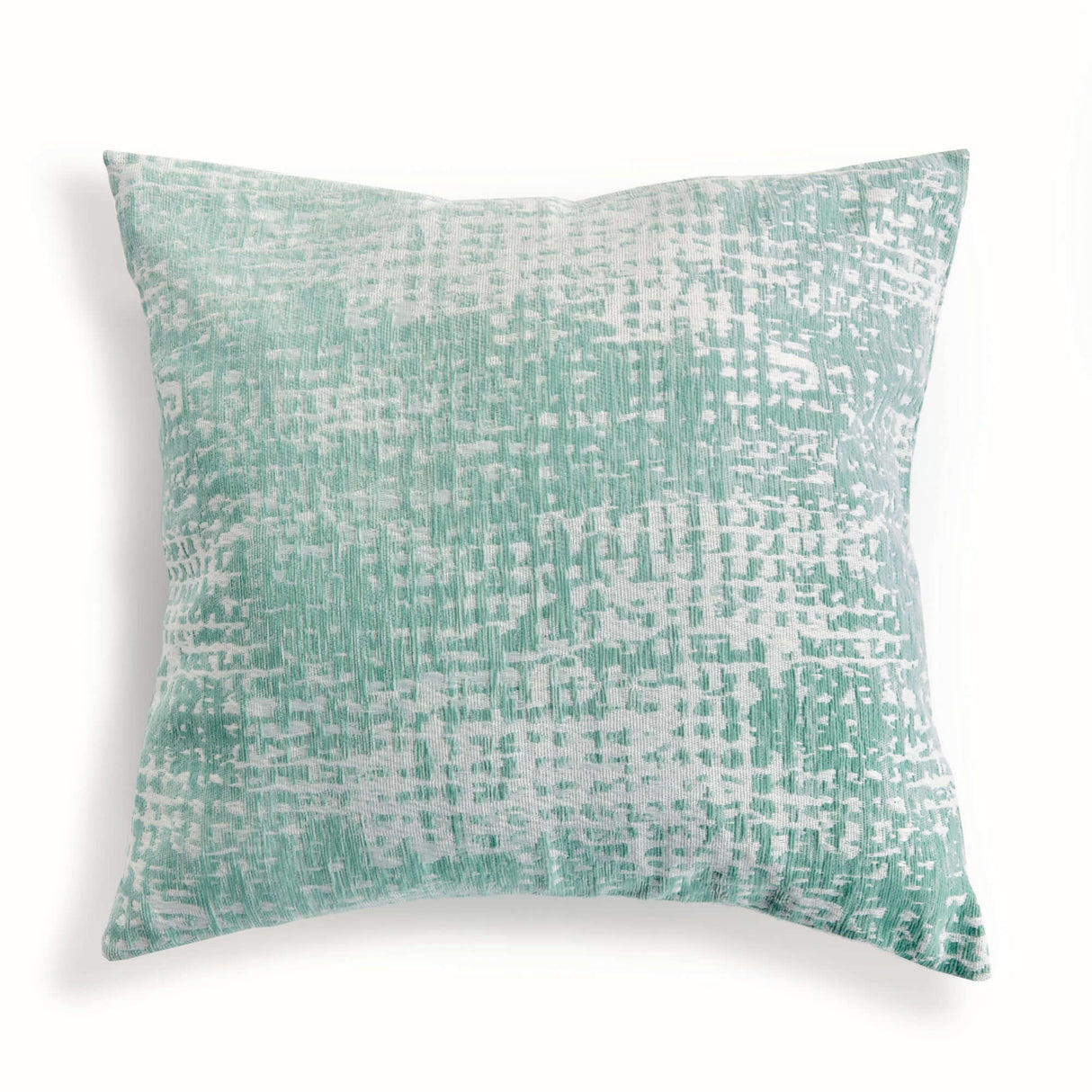 Blush and Seafoam Square Jacquard Indoor Outdoor Throw Pillows-Pillows-Parc Decor