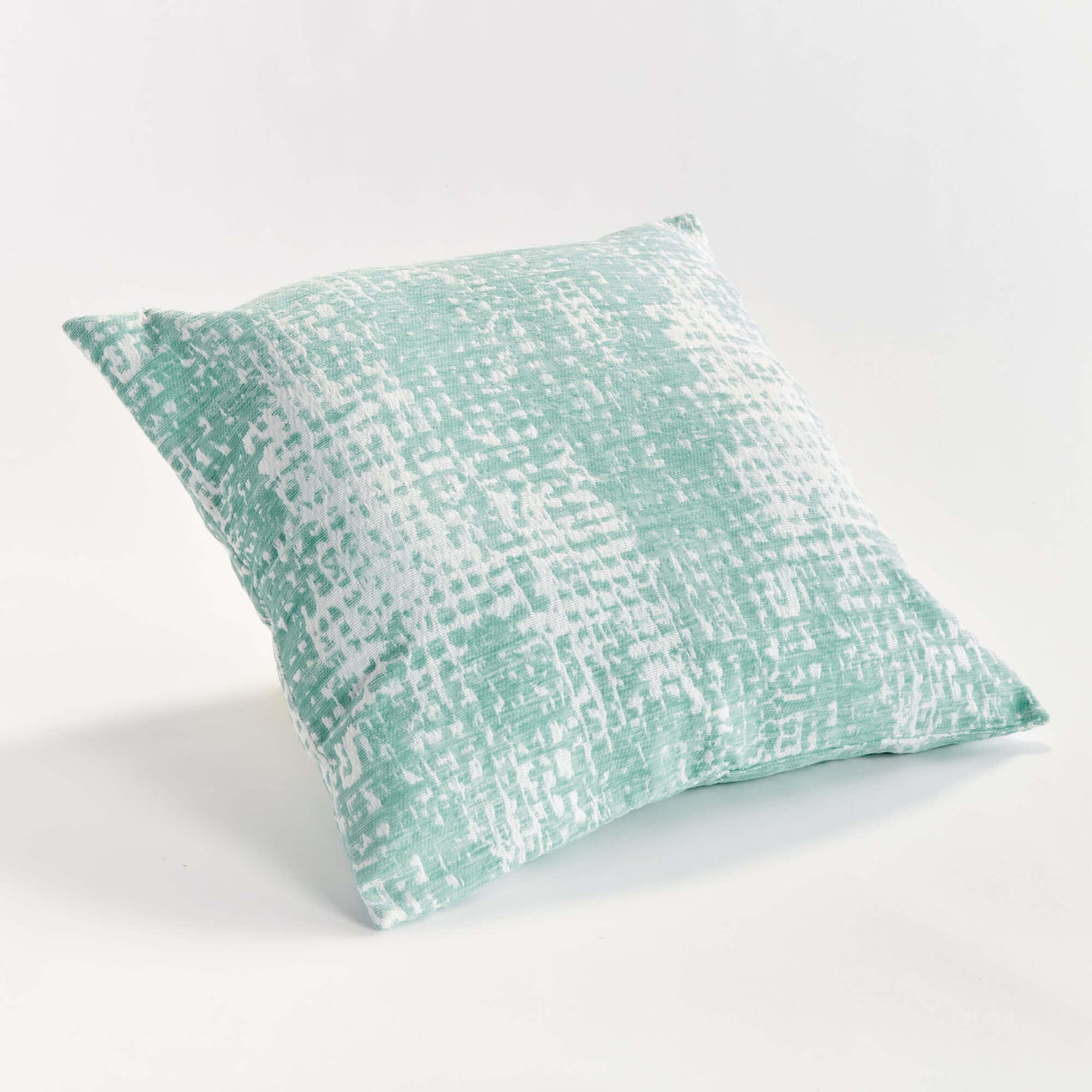 Blush and Seafoam Square Jacquard Indoor Outdoor Throw Pillows-Pillows-Parc Decor