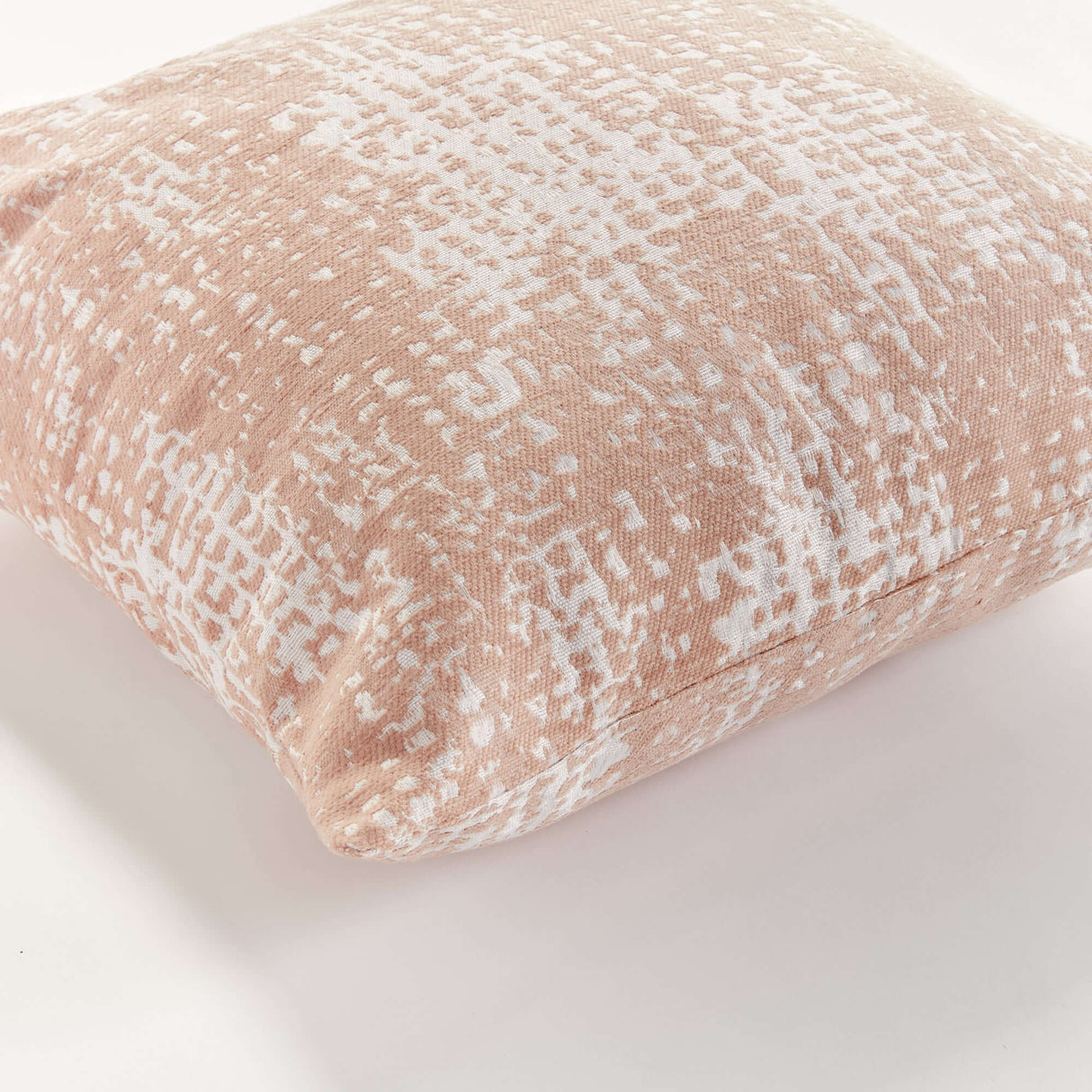 Blush and Seafoam Square Jacquard Indoor Outdoor Throw Pillows-Pillows-Parc Decor