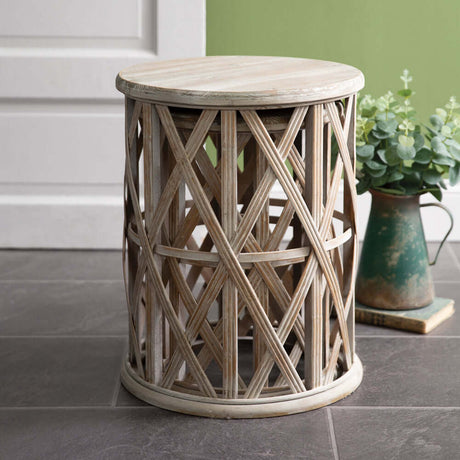 Boho Basket Weave Accent Tables (Set of 2)-Table-Parc Decor