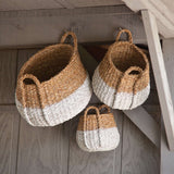 Boho Coastal Storage Baskets with Handles (Set of 3)-Storage Baskets-Parc Decor