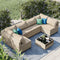Boho Modular 7-Piece Patio Sectional Sofa Set-Outdoor Furniture-Parc Decor