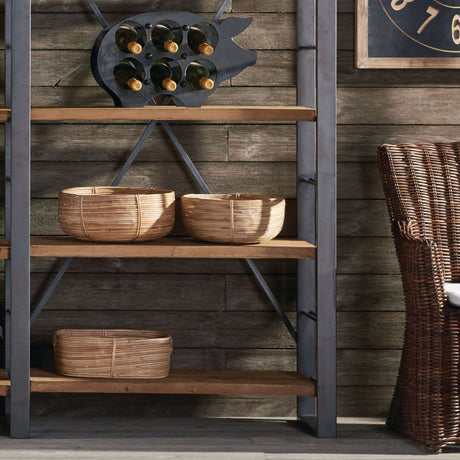 Boho Round Cane Rattan Nesting Bowls (Set of 3)-Bowls-Parc Decor