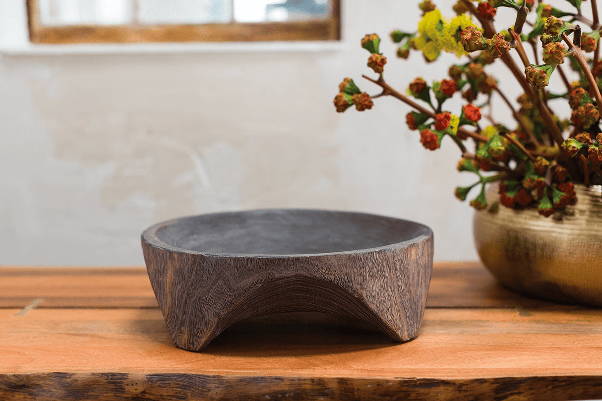 Bol En Bois Display Bowl-Bowls and Trays-Parc Decor