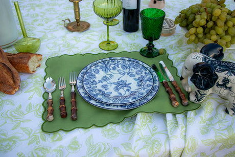 Bombay Blue Porcelain Dinner Plates – Set of 4 (+1 Bonus Plate)