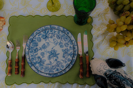 Bombay Blue Porcelain Dinner Plates – Set of 4 (+1 Bonus Plate)