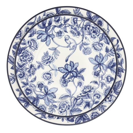 Bombay Blue Porcelain Dinner Plates – Set of 4 (+1 Bonus Plate)