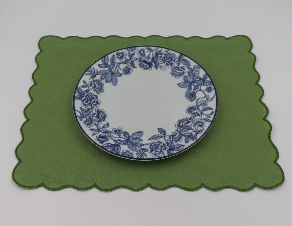 Bombay Blue Porcelain Dinner Plates – Set of 4 (+1 Bonus Plate)