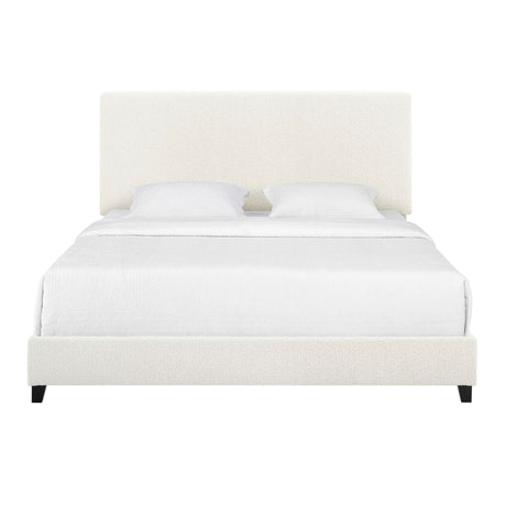 Boucle Upholstered Platform Bed-Bedroom-Parc Decor