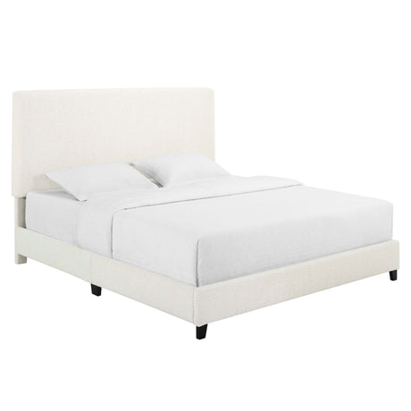 Boucle Upholstered Platform Bed-Bedroom-Parc Decor