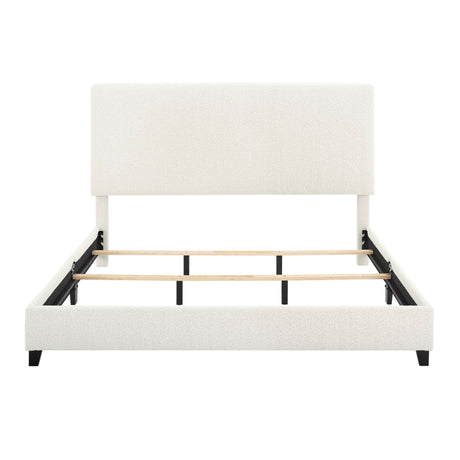 Boucle Upholstered Platform Bed-Bedroom-Parc Decor