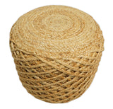 Braided Farmhouse round Pouf Natural Brown