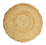 Braided Farmhouse round Pouf Natural Brown