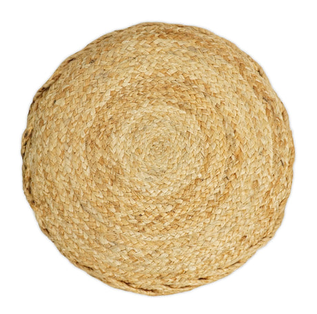 Braided Farmhouse round Pouf Natural Brown