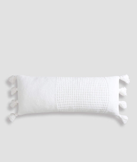 Braided Pom Pom Lumbar Pillow-Pillows-Parc Decor