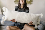 Braided Pom Pom Lumbar Pillow-Pillows-Parc Decor
