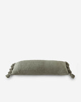Braided Pom Pom Lumbar Pillow-Pillows-Parc Decor
