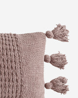 Braided Pom Pom Lumbar Pillow-Pillows-Parc Decor