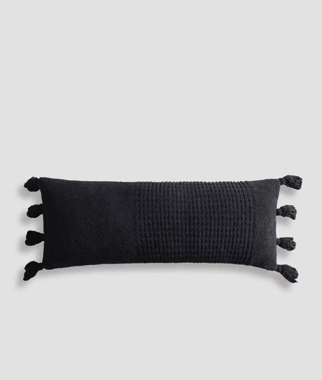 Braided Pom Pom Lumbar Pillow-Pillows-Parc Decor