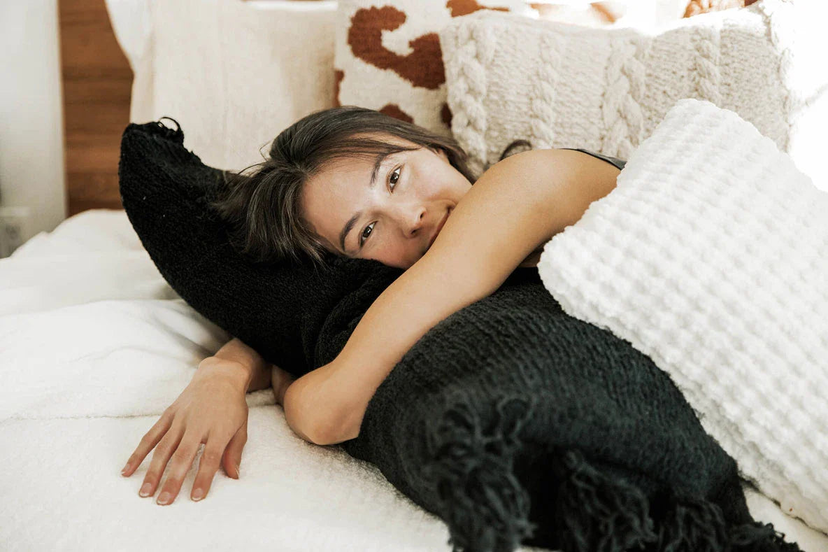 Braided Pom Pom Lumbar Pillow-Pillows-Parc Decor