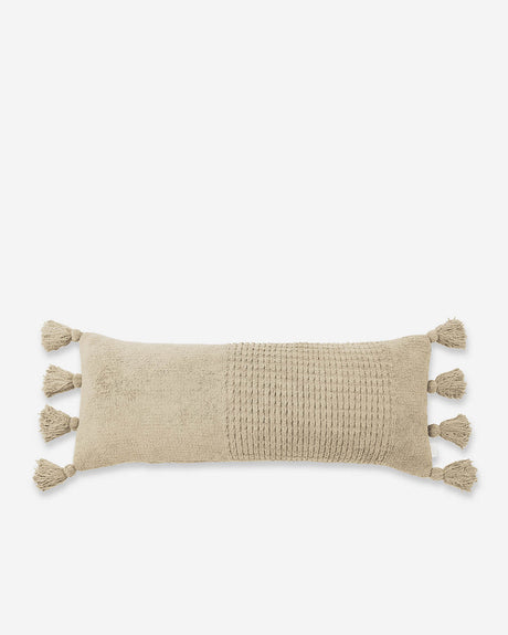 Braided Pom Pom Lumbar Pillow-Pillows-Parc Decor