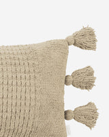 Braided Pom Pom Lumbar Pillow-Pillows-Parc Decor