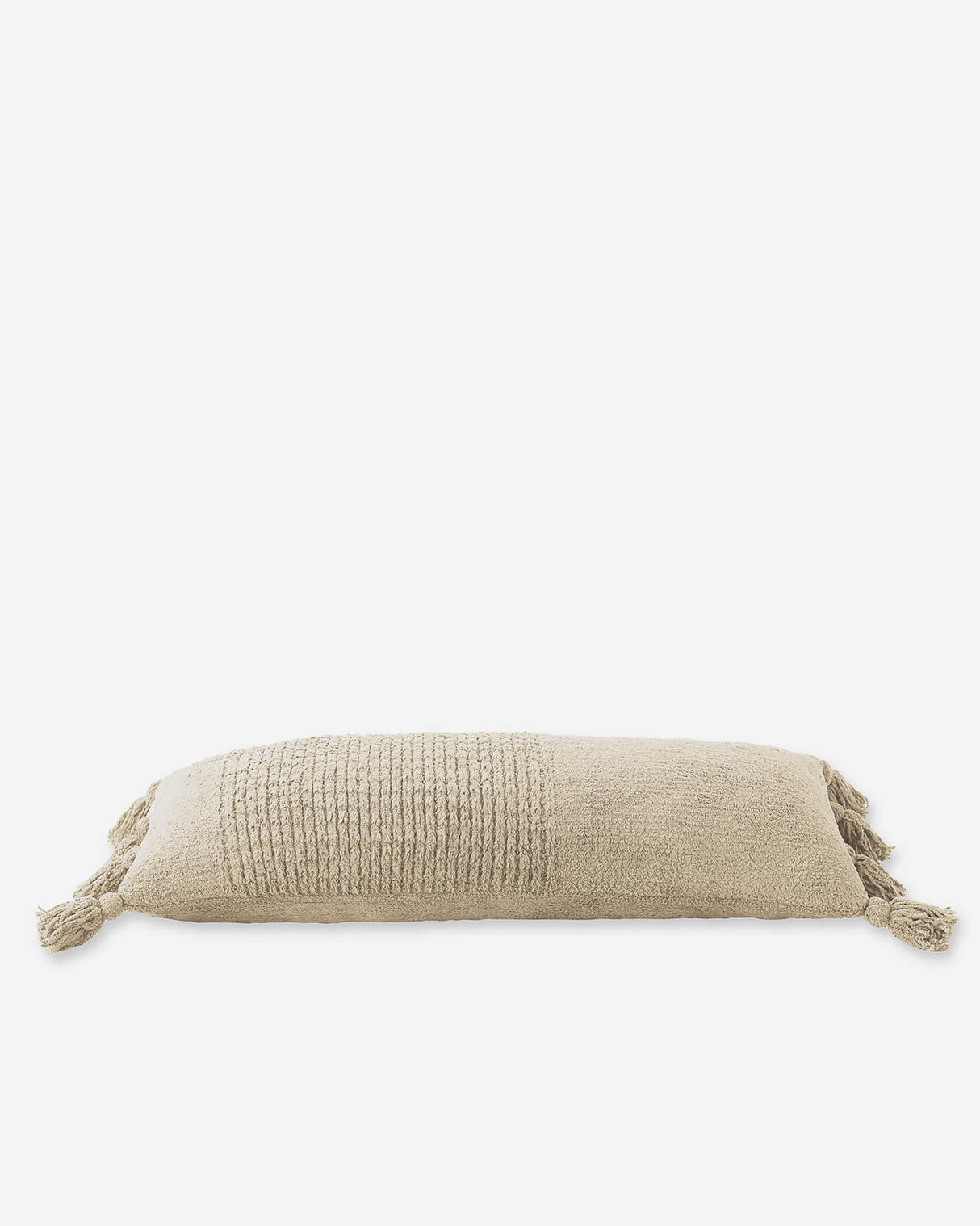 Braided Pom Pom Lumbar Pillow-Pillows-Parc Decor