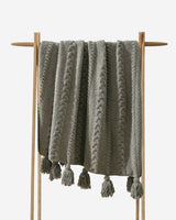 Braided Pom Pom Throw-Throws-Parc Decor