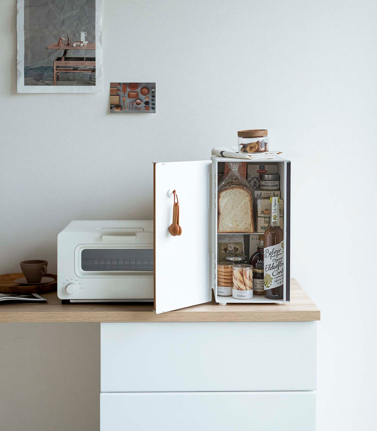 Bread Box - Vertical - Steel + Wood